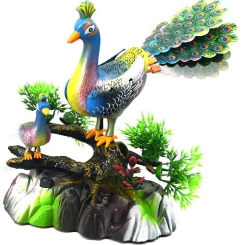Peacock Open Screen Music Light Simulation Call Electric Voice Control Peacock Induction Sound Control Toys Placed Concert Bird