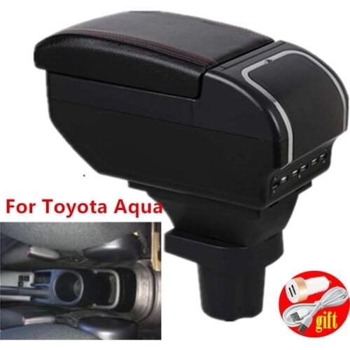 For Toyota Aqua armrest box central Store content box cup holder ashtray interior car-styling accessories