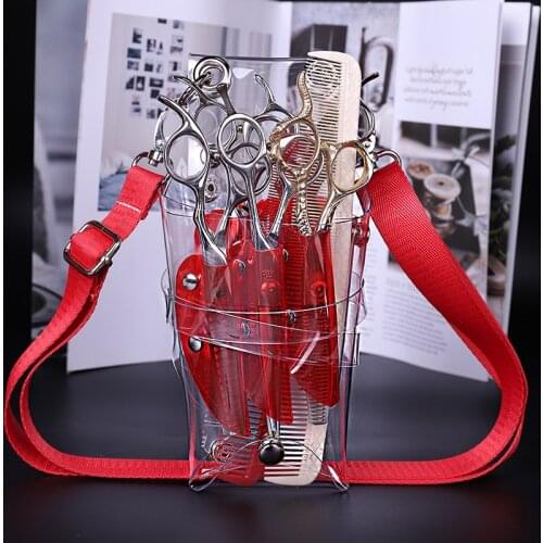 9 Color Transparent Hairdressing Scissors Bag Salon Holster Pouch Holder Storage Hairdressing Styling Tools Messenger Bag