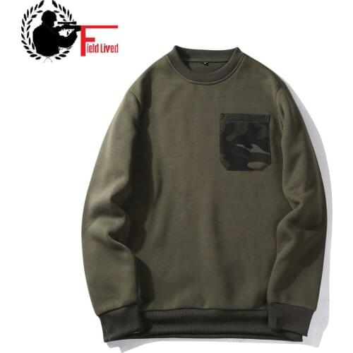 EU Size Long-sleeved Pullovers Hoodies Sweatshirt Mens Casual Camouflage Pocket Sweatshirt Male Camo Crewneck Fashion Streetwear