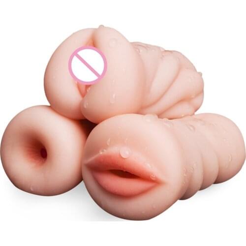 Realistic Deep Throat Male Masturbator Silicone Sex Toys for Men Artificial Vagina Mouth Anal Erotic Oral Sex Male Masturbator
