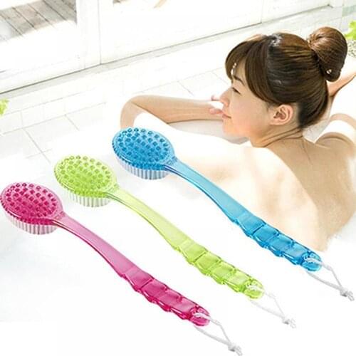 Long Handleds Body Bath Shower Back Brush Scrubber Massager Skin Cleaning Tool