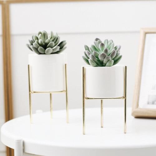 1Set Nordic Style Ceramic Iron Art Vase Minimalism Flower Vases Plant Flowerpot Home Decoration For OfficeRoom Coffeehouse