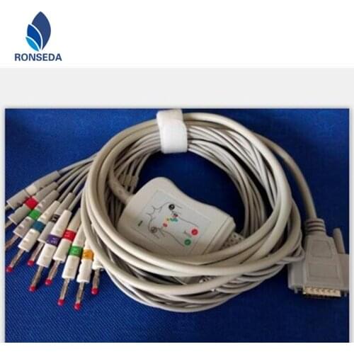 Compatible Nihon Kohden one piece ecg/ekg cable 10 leads banana end .AHA standard,for ECG-1250,ECG-1350, ECG-9101/9130/9132/9620