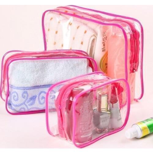 Waterproof Travel Cosmetic Storage Bag Transparent PVC Bathroom Shower Storage Bag Portable Toiletries Case Swim Towel Organizer