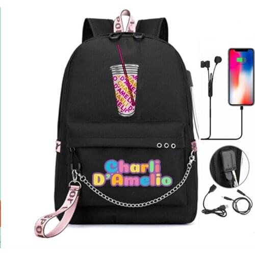Charli D'Amelio School Bags Kids Backpack Teenagers Schoolbag For Girls Boys Waterproof Backpacks Mochila infantil