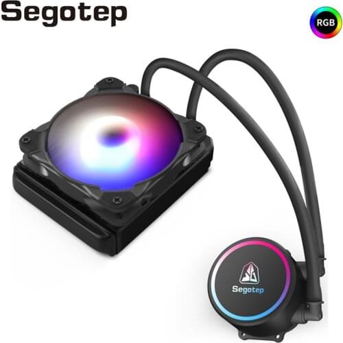Segotep PC Water Cooler 120mm 4Pin PWM Fan 12V Heat Sink Cooler LGA 2011 2066 1150 1151 1155 1156 AM4 CPU Liquid Cooling RGB