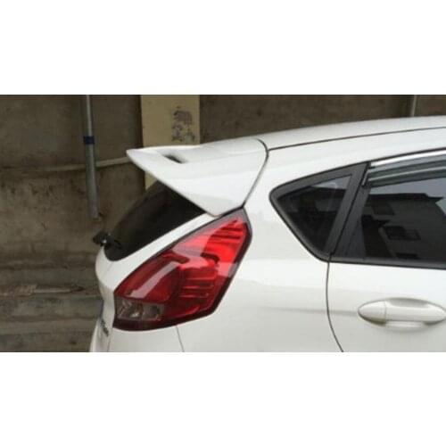 RQXR ABS Rear Wing Rear Trunk Rear Spoiler roof visor for ford fiesta 2009-15, unpainted, with additional brake light