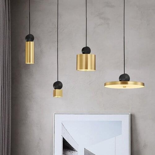 Gold Light Luxury Postmodern Bedside Hanging Light Restaurant Bar Concise Combination Living Room Nordic Copper Lamps
