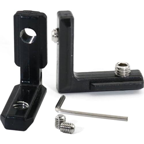 10pcs 20pcs 50pcs 20s L Shape Black Inner Corner Connector Joint Bracket with Screws for 2020 Aluminum Profile with slot 6mm