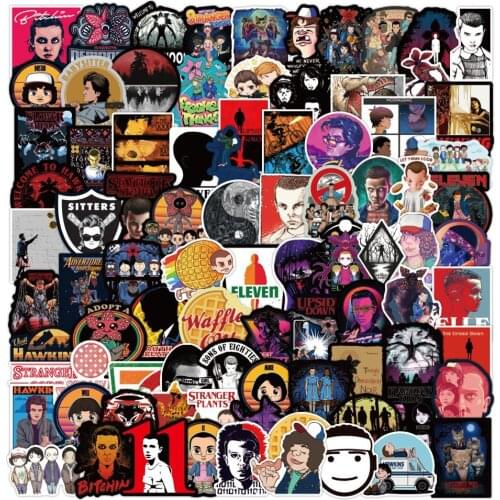 Pack of 100Pcs Cartoon Strange Things Stickers Waterproof Sticker For Skateboard Laptop Luggage Bicycle Kids Toy Decal Stickers