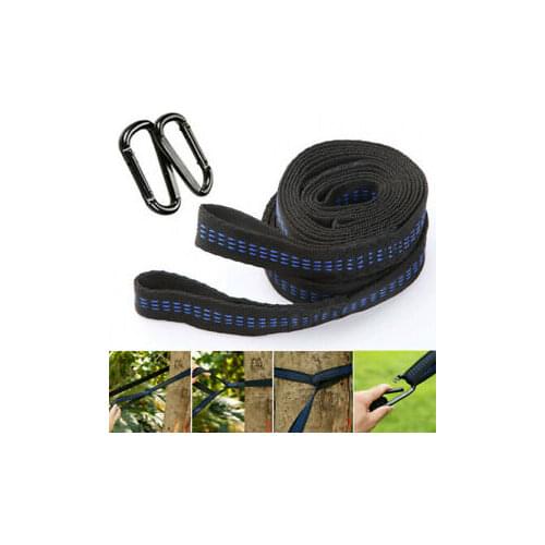 2 Pcs/set Hammock Straps Rope Belt 200cm Tree Hanging Aerial Spare Part 200kg Load Outdoor Yoga Camping Hammock With Buckle