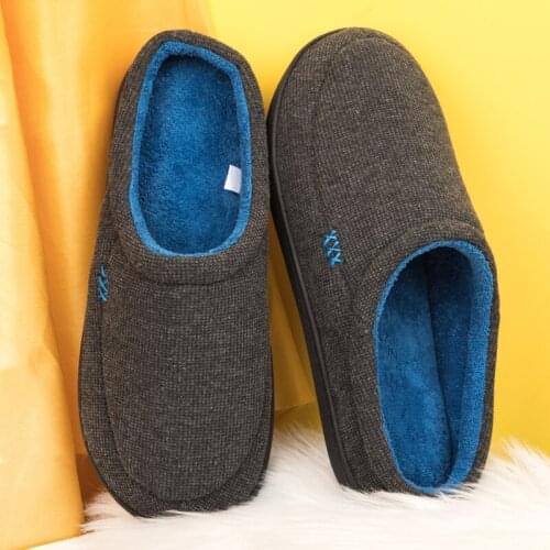 2021 Winter Cotton Slippers Men Suede Short Plush Indoor Shoes For Male Slip-on Cozy Velvet Warm Shoes Fur Home Slippers Lover
