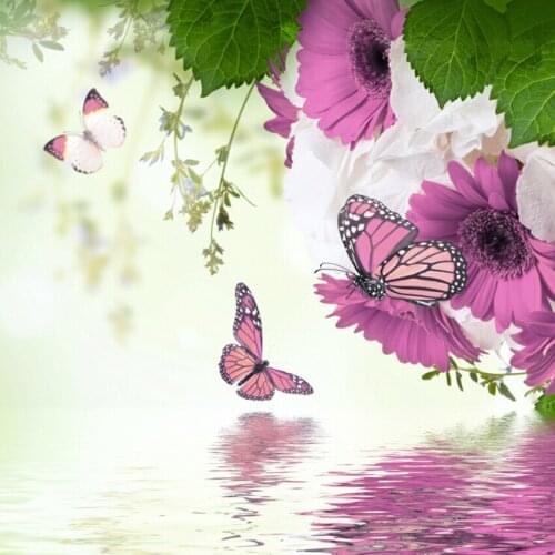 3D Diamond Embroidered Butterflies Love Flowers Lake Diy Craft Diamond Painting Full Mosaic Handmade Picture Rhinestone Decor