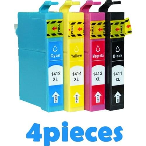 4pcs Compatible Ink cartridges For Epson T1411 T1412 T1413 T1414 ME 32/33/35/320/330/340/350 82WD/85ND/535/560W/570W printer