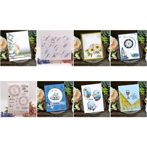 95AA Gnome Flower Number Silicone Clear Seal Stamp DIY Scrapbooking Embossing Photo Album Decorative Paper Card Craft