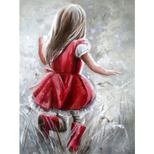 5D DIY Diamond Painting Girl Black Red Diamond Embroidery Portrait Diamond Mosaic Full Layout Home Decor Gift Art