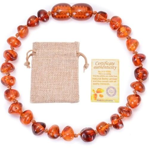 SA SILVERAGE Amber String Jewelry Bracelet for Amber Girls Baltic Natural Amber Baby Bracelet Baby 0-12 Years Old Diy Irregular