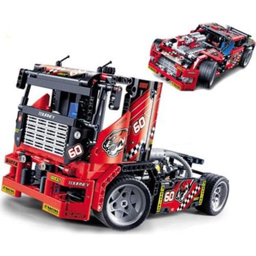 Decool 3360 608pcs Race Truck Car 2 In 1 Transformable Model Building Blocks Toys Sets DIY Toys With Box