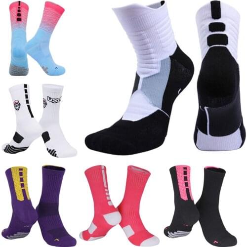 Elite Crew Socks for Basketball Men and Women Breathable Cushioned Pad Athletic Fast Dry Socks