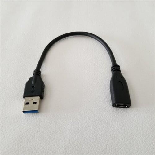 USB 3.0 Type A to USB 3.1 Type C Data Transfer Charge Extension Cable Male to Female for Computer/Phone Black 15cm