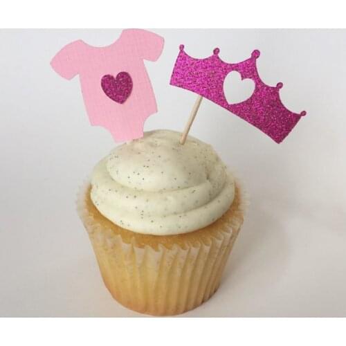 Onesies girl Glitter Cupcake Toppers birthday Wedding Bridal baby Shower Engagement Party Bachelorette toothpicks