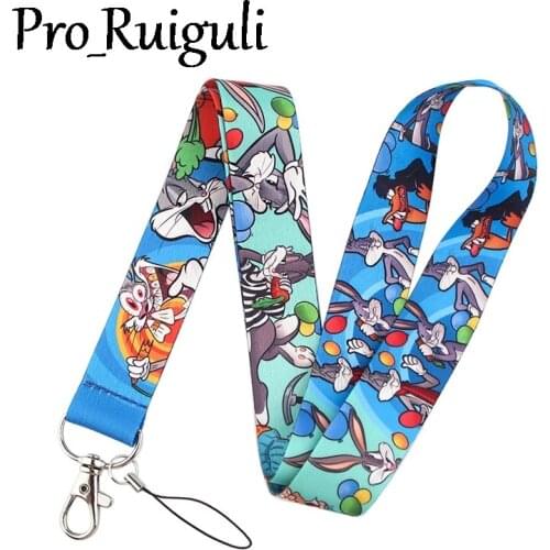 Bugs Bunny Rabbit Keychain Lanyards Id Badge Holder ID Card Pass Gym Mobile Phone Badge Holder Key Strap webbings ribbons