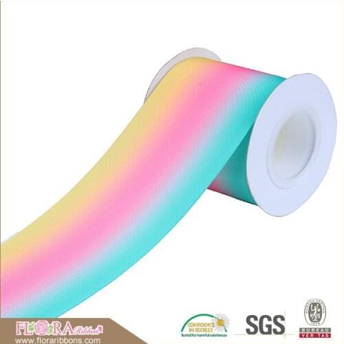 FLRA Ribbon (50yards/lot) Wholesale rainbow printed cheer bow ribbons