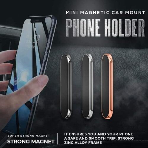 Magnetic Car Phone Holder Mini Strip Shape Holder Metal Magnet GPS Car Mount Stand Wall Office Bedroom Bracket