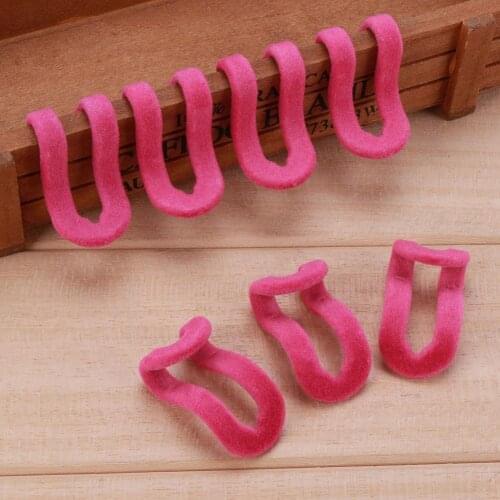 10pcs Mini Flocking Hanging Hook Non Slip Clothing Hanger Hook Connecting Hook S Hook Velvet Hook To Save Space