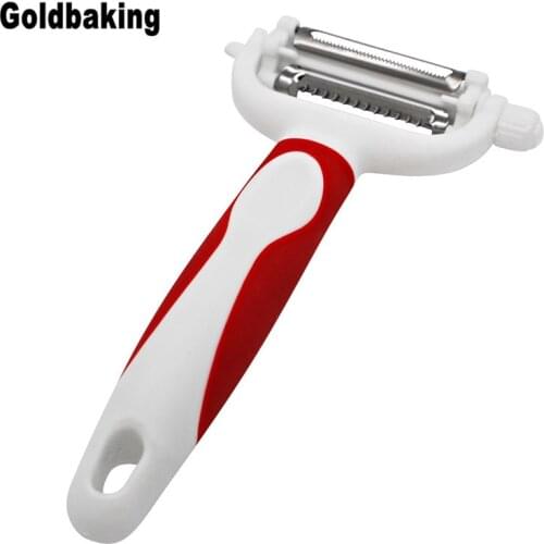 3-in-1 Multipurpose Peeler Vegetable Grater Stainless Steel Fruit Peeler Serrated Wavy Chipping Cyclone Knife Head