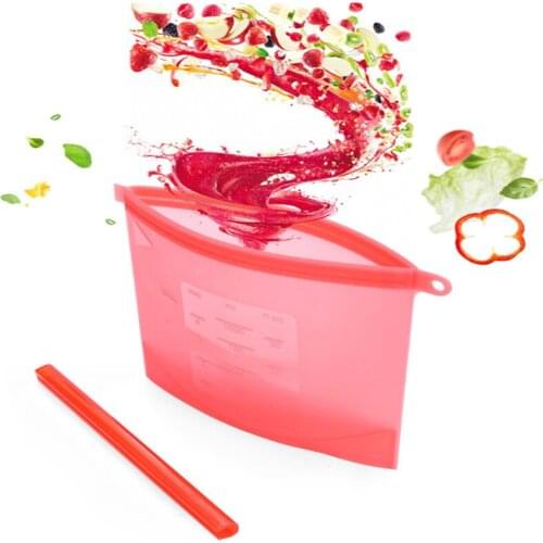 Reusable Airtight Seal Food Storage Container Versatile Cooking Washable Silicone Fresh Bag for Fruits Vegetables Meat