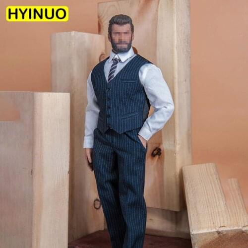 1/6 Scale Striped Man Suit Gentleman Clothing Formal Wear Clothes Casual Wear Clothing Set For 12" Male Figure Body Model