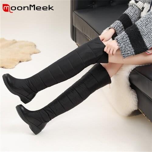 MoonMeek 2022 New Arrival Snow Boots Hot Sale Fashion Over The Knee Boots Winter Ladies Boots Zipper Warm With Fur Women Shoes