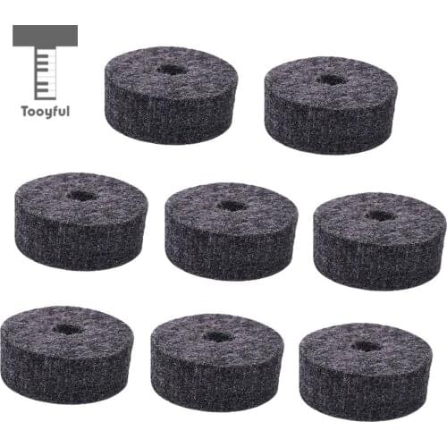Tooyful 8PCS Round Soft Grey Cymbal Stand Felt Washer Replacement for Drum Kit