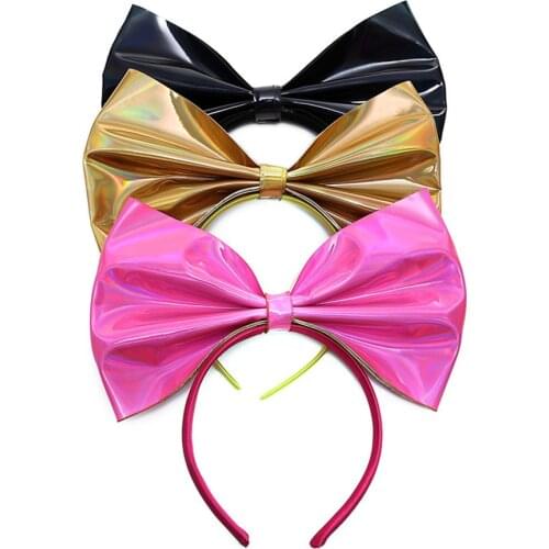 Girls Big Bow Headband Juniors Adult Princess Cosplay Accessories Children Halloween Purim Dress Up Birthday Party Gifts