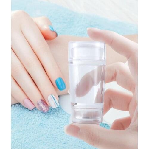 Professional Silicone Transparent Nail Art Stamper Dual Head Nail Stamping For Image Design Manicure Board Stamp Polishing Mold