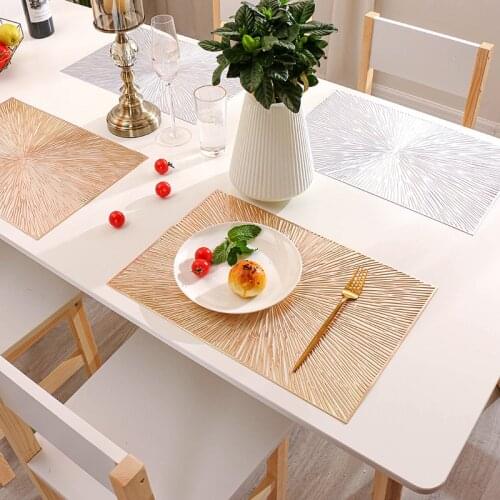 PVC Hollow Fireworks Oil Resistant Non-slip Kitchen Placemat Coaster Insulation Pad Dish Coffee Cup Table Mat Home Decor 51081