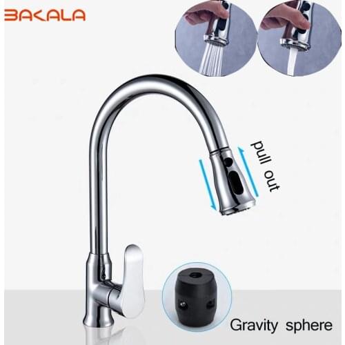 Luxury Kitchen Faucets chrome Single Handle Pull Out Kitchen Tap Single Hole Handle Swivel 360 Degree Water Mixer Tap Mixer Tap