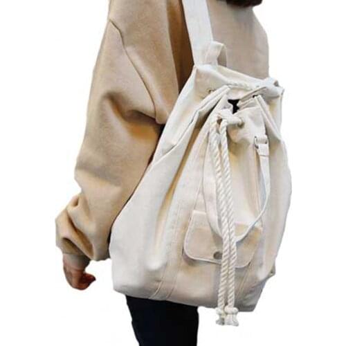 Rufuni Japanese drawstring backpack female literary fan backpack college style large-capacity school bag multi-purpose handbag