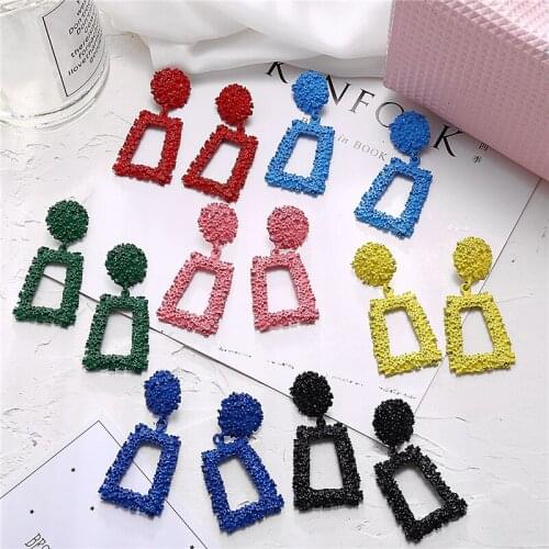 LIMARIO 2021 Punk Fashion Statement Geometric Gold Big Drop Earrings for Women Vintage Hanging Dangle Earring Modern Jewelry