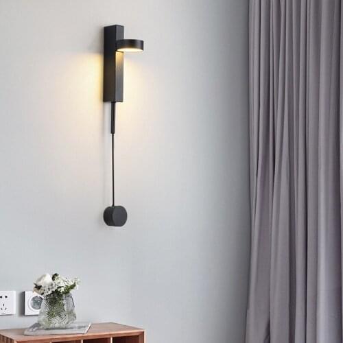 Led indoor wall lamps rotation dimming switch led wall light modern stai wall deco wall sconce livingroom golden led luminaire