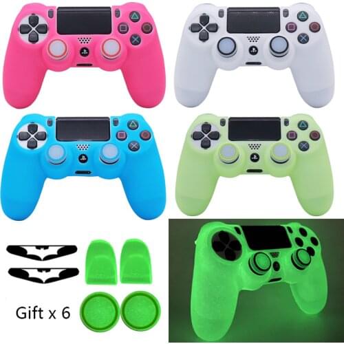 Glowing Soft Silicone Controle Case For Playstation 4 Dual shok 4 PS4 Controller Games Accessories Gamepad Joystick Case Cover