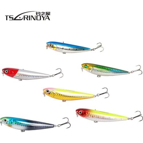 TSURINOYA Topwater Fishing Lure 85mm 10g Pencil Bait Treble Hooks Carp Fishing Baits Isca Artificial Pesca Peche Leurre Souple