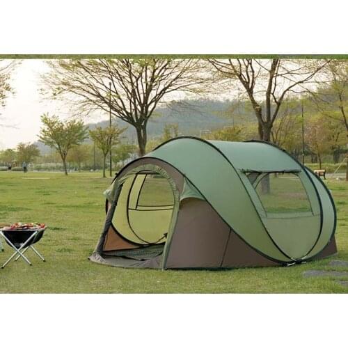 Fully automatic thickened outdoor camping tent warm speed open camping tent one bedroom large space windproof and rainproof tent