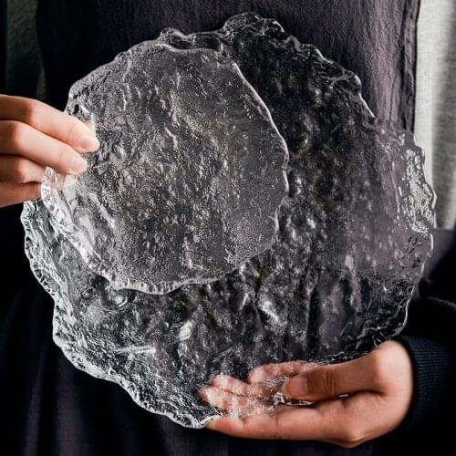 Creative Crystal Glass Plates Breakfast Fruit Dessert Pasta Dish Handmade Plates Restaurant Supplies Vaisselle Tableware DF50ZC