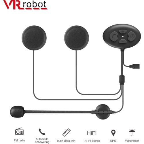 VR robot New Motorcycle Headset Bluetooth Helmet Headset Moto Wireless Handsfree Earphone Support FM Radio For Motorycle Riding