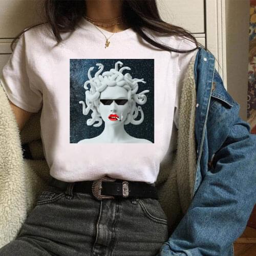 Women T Shirt Summer T Shirt Women Medusa Print Vogue Harajuku Tshirt Plus Size Aesthetic T-shirt Tops Tee Camiseta Muje