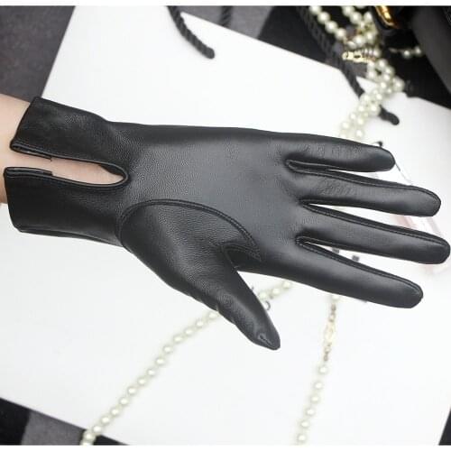 Womens 25cm Sheepskin Gloves Without Lining Single Layer Genuine Leather Driving Glove Simple Elegant Over The Wrist Custom-mad