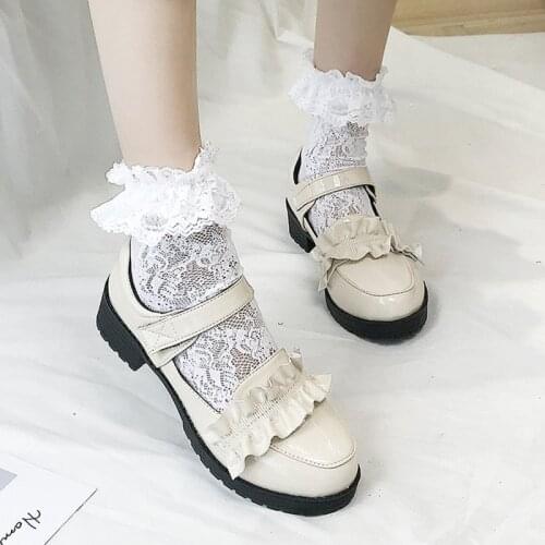 Japanese lolita platform womens shoes bow round leather shoes girls shoes Vintage Sweet Lolita Shoes Victoria Kawaii cos loli